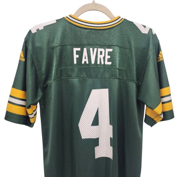Vintage Green Bay Packers Youth 10/12 Jersey Brett Favre ADIDAS Mesh #4 NFL - Picture 5 of 12